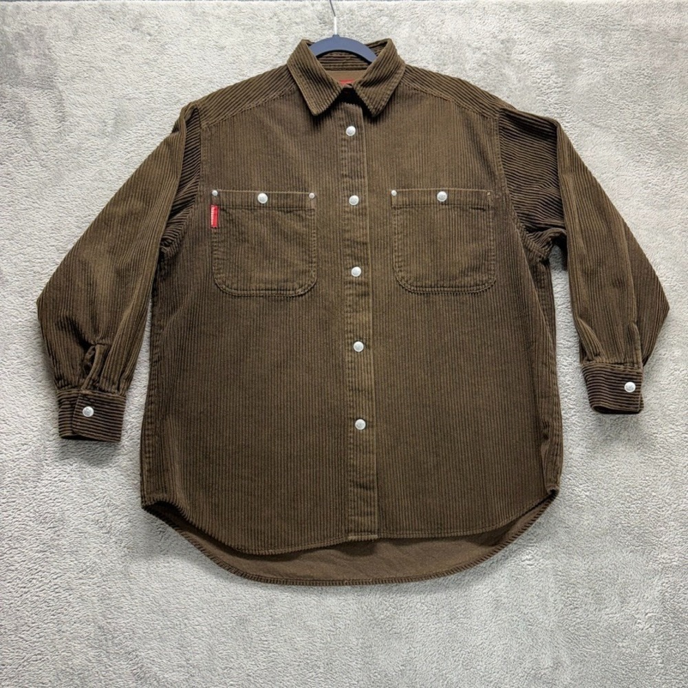 Vintage Unionbay Shirt Mens Small Brown Long Sleeve‎ Collared Corduroy Y2K
